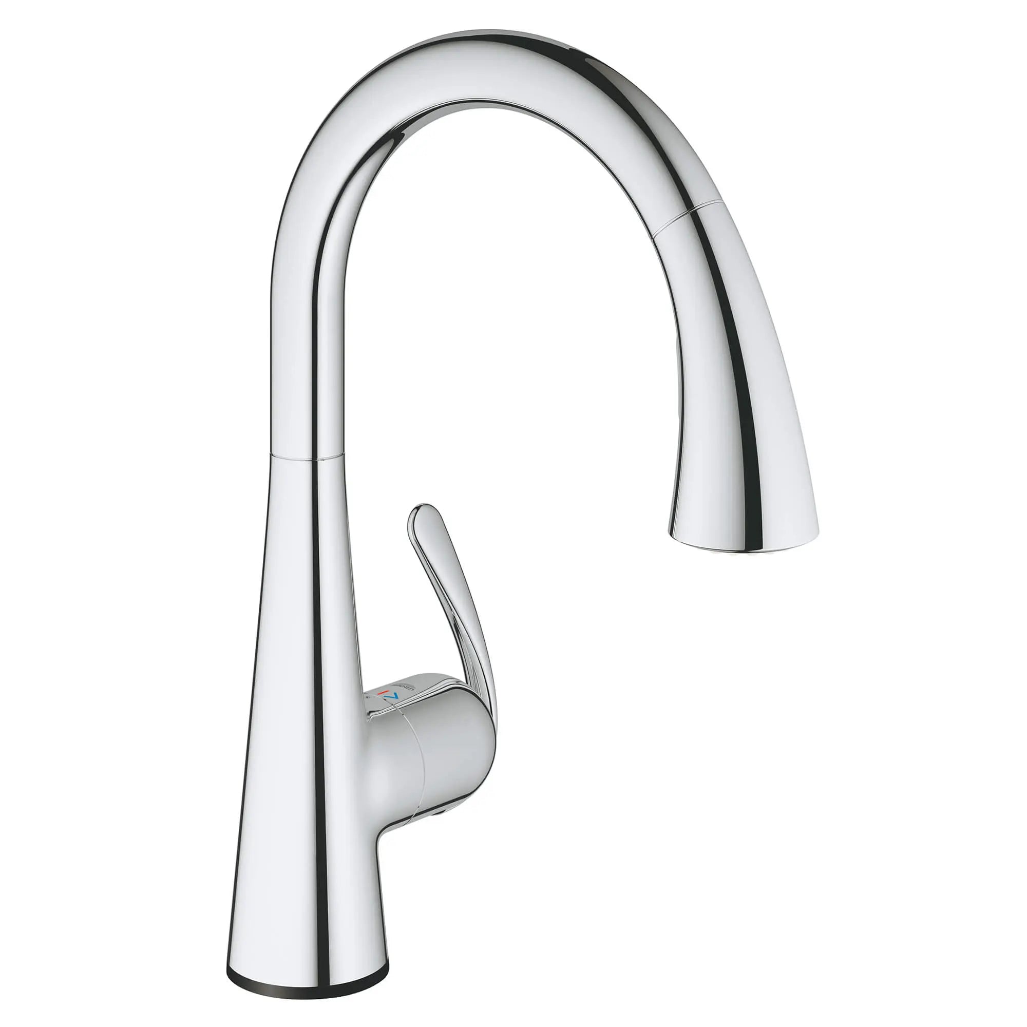 Single-Handle Pull Down Kitchen Faucet Triple Spray 1.75 GPM with Touch Technology // GROHE STARLIGHT CHROME // 14857_30205000-ladylux3-cafe-touch-single-handle-kitchen-faucet-starlight-chrome_0_CDNwebp.webp