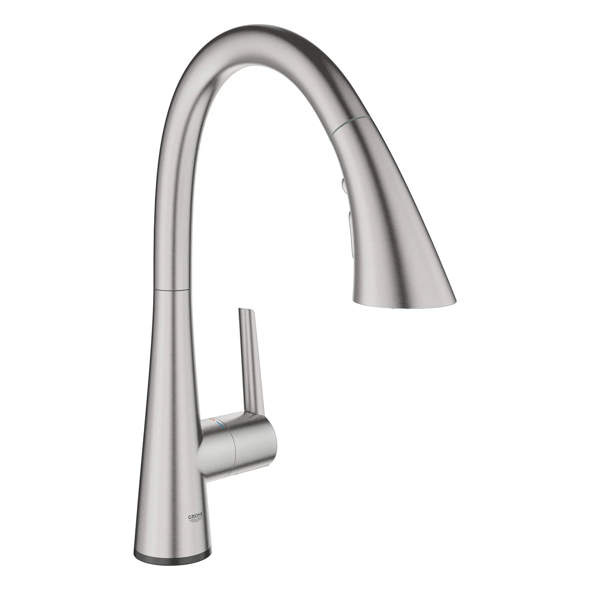 GROHE Zedra Single-Handle Pull Down Kitchen Faucet Triple Spray 1.75 GPM (6.6 L/min) with Touch Technology // SUPERSTEEL INFINITYFINISH // 14870_30205dc2-ladylux-touch-single-handle-kitchen-faucet-supersteel-infinityfinish_0_CDNwebp.webp