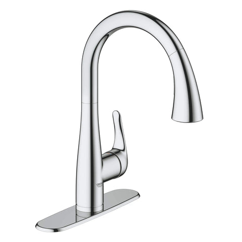Single-Handle Pull Down Kitchen Faucet Dual Spray 1.75 GPM (6.6 L/min) - GROHE StarLight Chrome