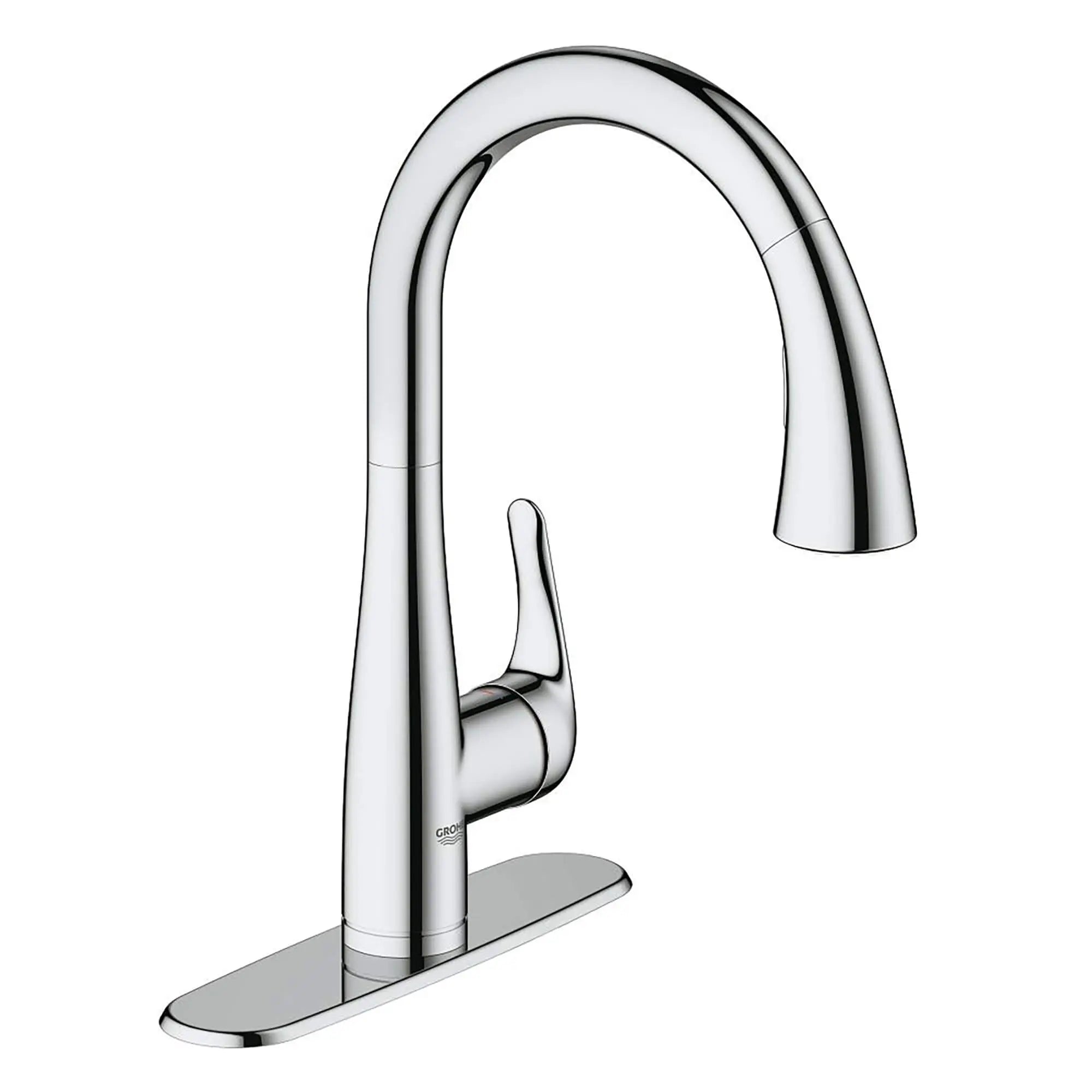 Single-Handle Pull Down Kitchen Faucet Dual Spray 1.75 GPM // GROHE STARLIGHT CHROME // 14878_30211000-Elberon-Single-Handle_Kitchen_Faucet_0_CDNwebp.webp
