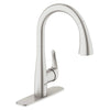 [30211DC1] Single-Handle Pull Down Kitchen Faucet Dual Spray 1.75 GPM (6.6 L/min) - GROHE StarLight Chrome
