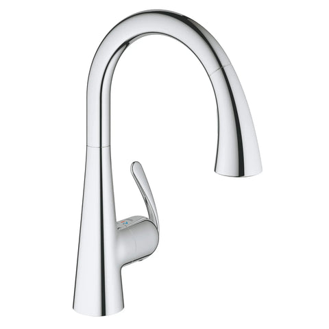 Touchless FootControl Single-Handle Pull Down Kitchen Faucet Dual Spray 1.75 GPM - GROHE StarLight Chrome
