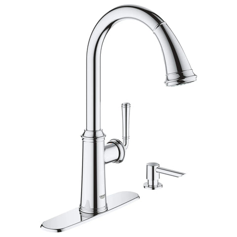 Single-Handle Pull Down Kitchen Faucet Dual Spray 1.75 GPM - GROHE StarLight Chrome