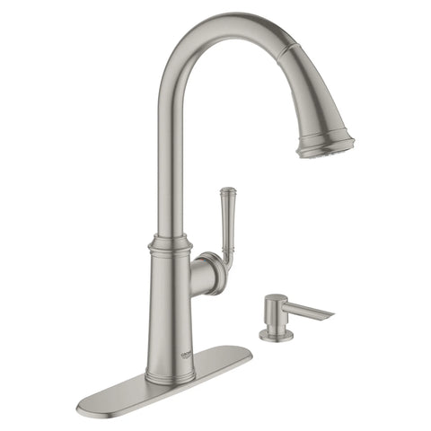 Single-Handle Pull Down Kitchen Faucet Dual Spray 1.75 GPM - SuperSteel InfinityFinish