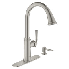 [30318DC0] Single-Handle Pull Down Kitchen Faucet Dual Spray 1.75 GPM - GROHE StarLight Chrome
