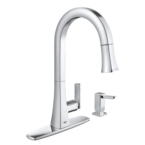 Single-Handle Pull Down Kitchen Faucet Dual Spray 1.75 GPM - GROHE StarLight Chrome
