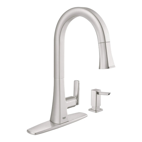 Single-Handle Pull Down Kitchen Faucet Dual Spray 1.75 GPM - SuperSteel InfinityFinish