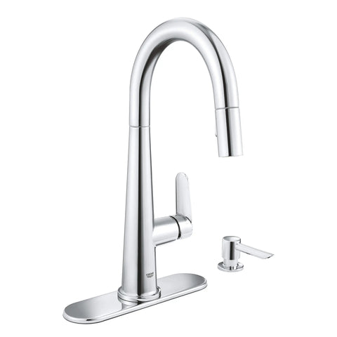 Veletto Single-handle Pull-down Kitchen Faucet - GROHE StarLight Chrome