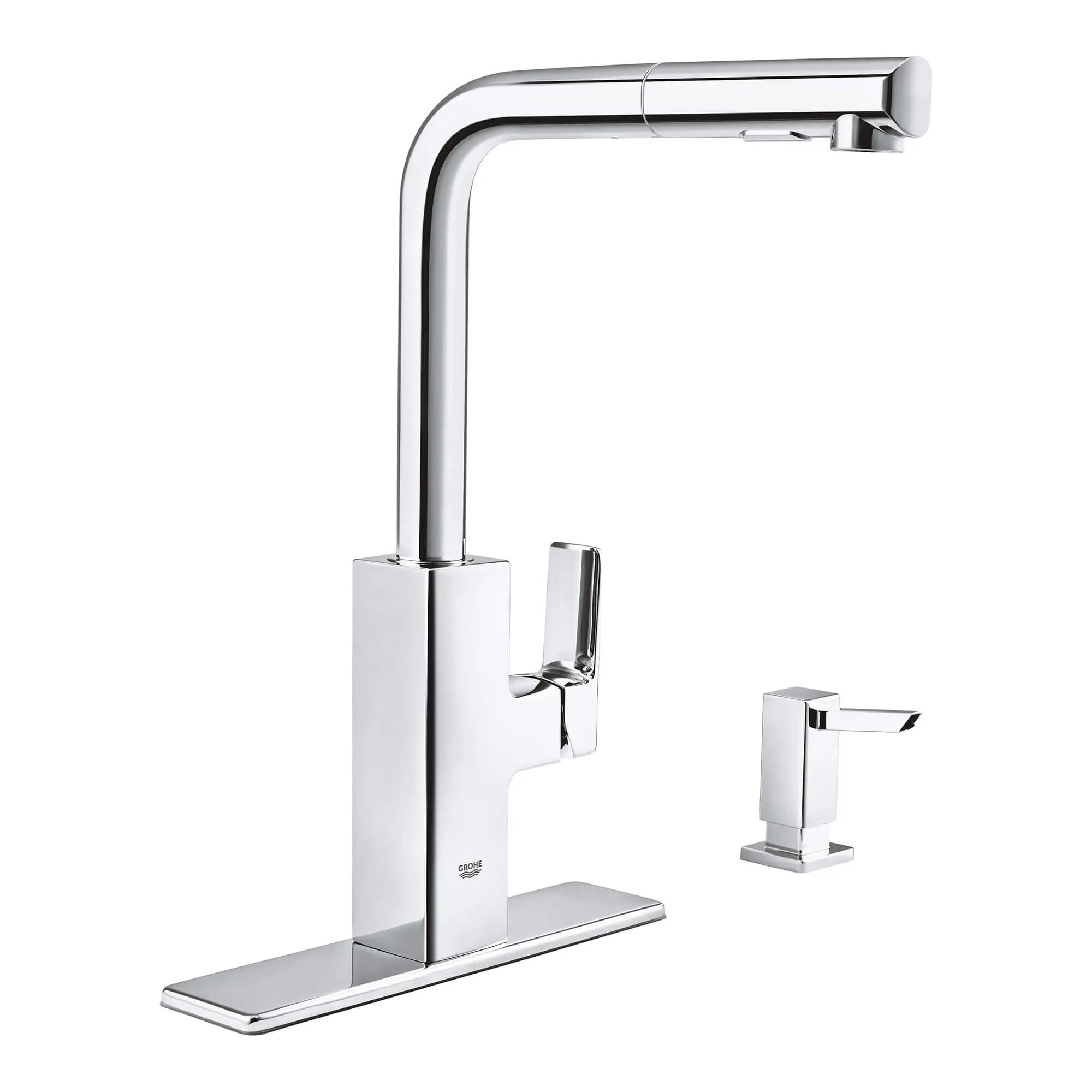 Tallinn Pull-Out Faucet // GROHE STARLIGHT CHROME // 14946_30367000-tallinn-single-handle-pull-out-kitchen-faucet-starlight-chrome_0_CDNwebp.webp
