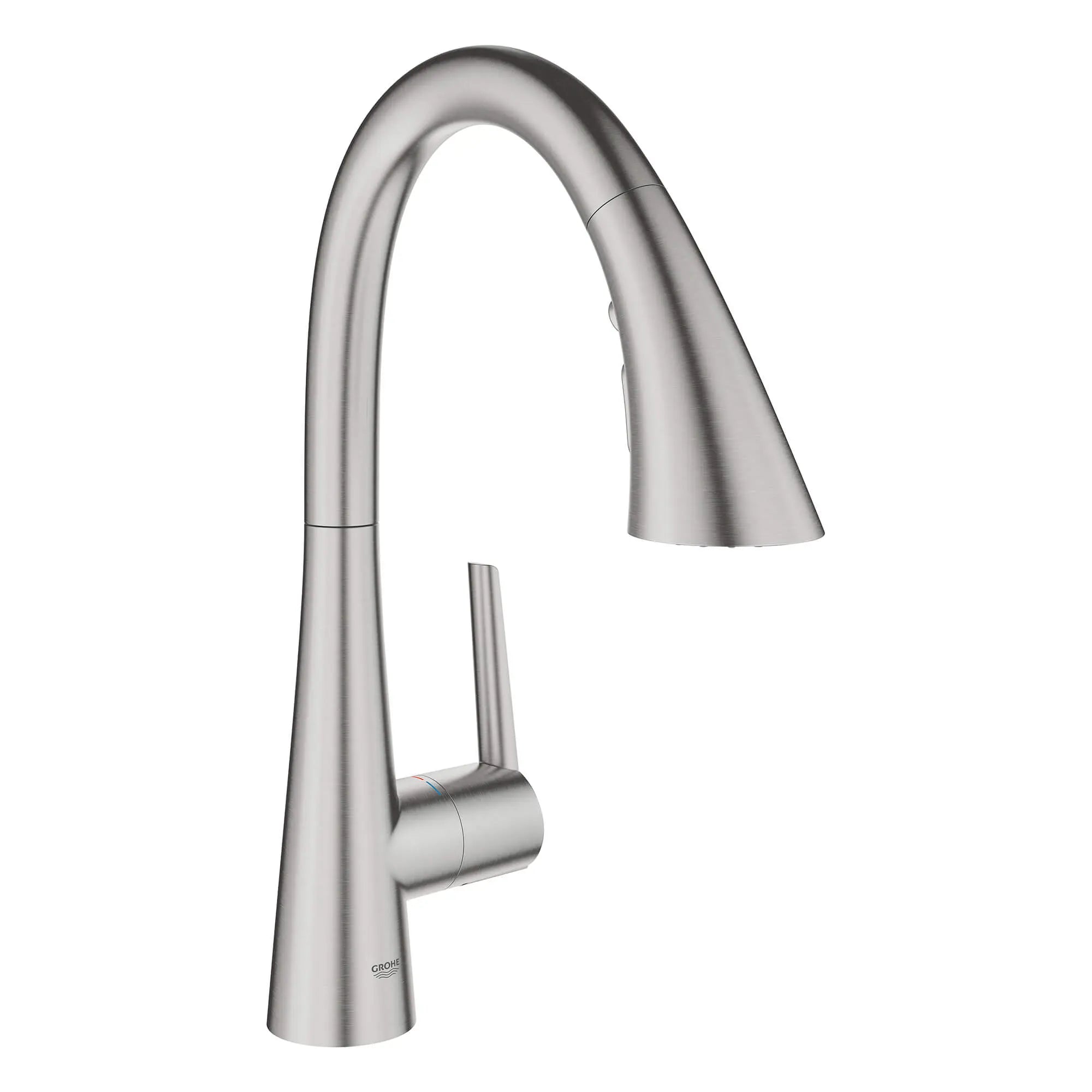 GROHE Zedra Single-Handle Pull Down Triple Spray Bar Faucet 1.75 GPM (6.6 L/min) // SUPERSTEEL INFINITYFINISH // 14986_30368dc2-ladylux-single-handle-kitchen-faucet-supersteel-infinityfinish_0_CDNwebp.webp