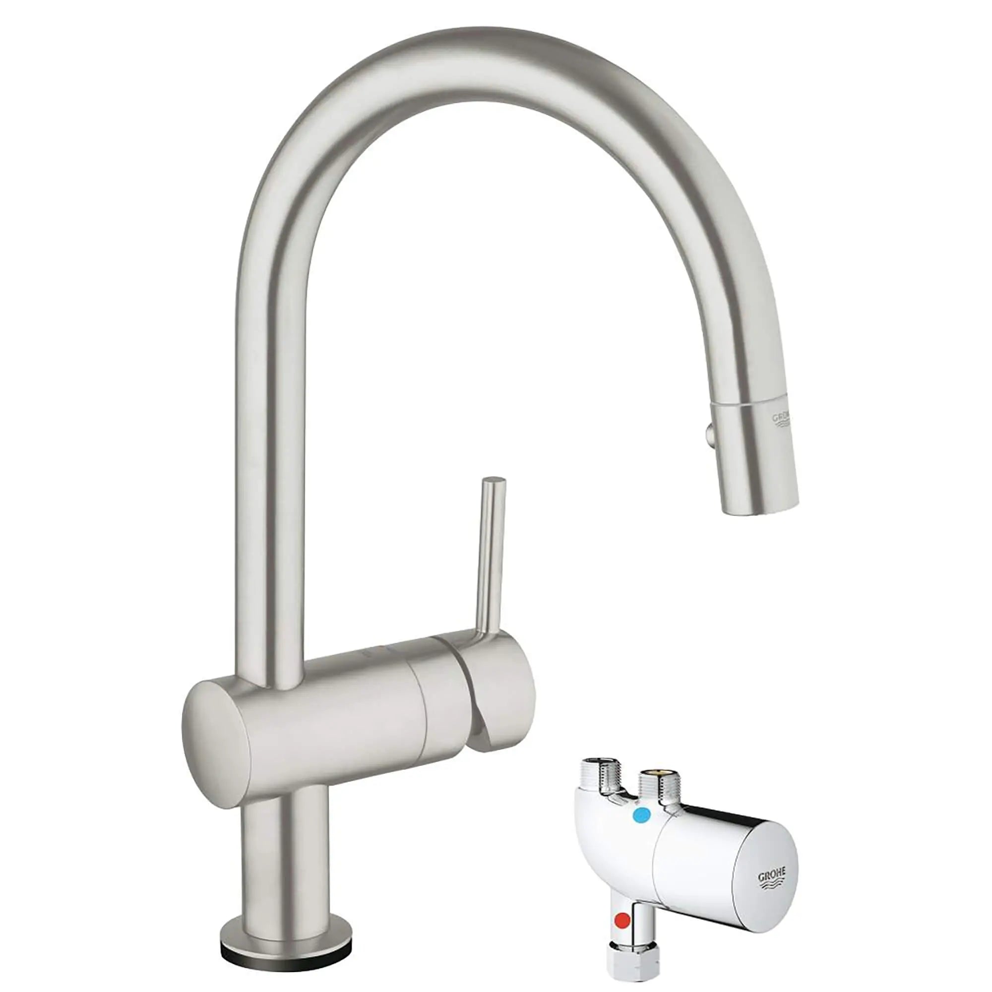 Single-Handle Pull Down Kitchen Faucet Dual Spray 1.75 GPM  with Touch Technology // SUPERSTEEL INFINITYFINISH // 15036_31392DC0-Minta_Touch-Pull-Down_Kitchen_Faucet_with_Touch_Technology_0_CDNwebp.webp