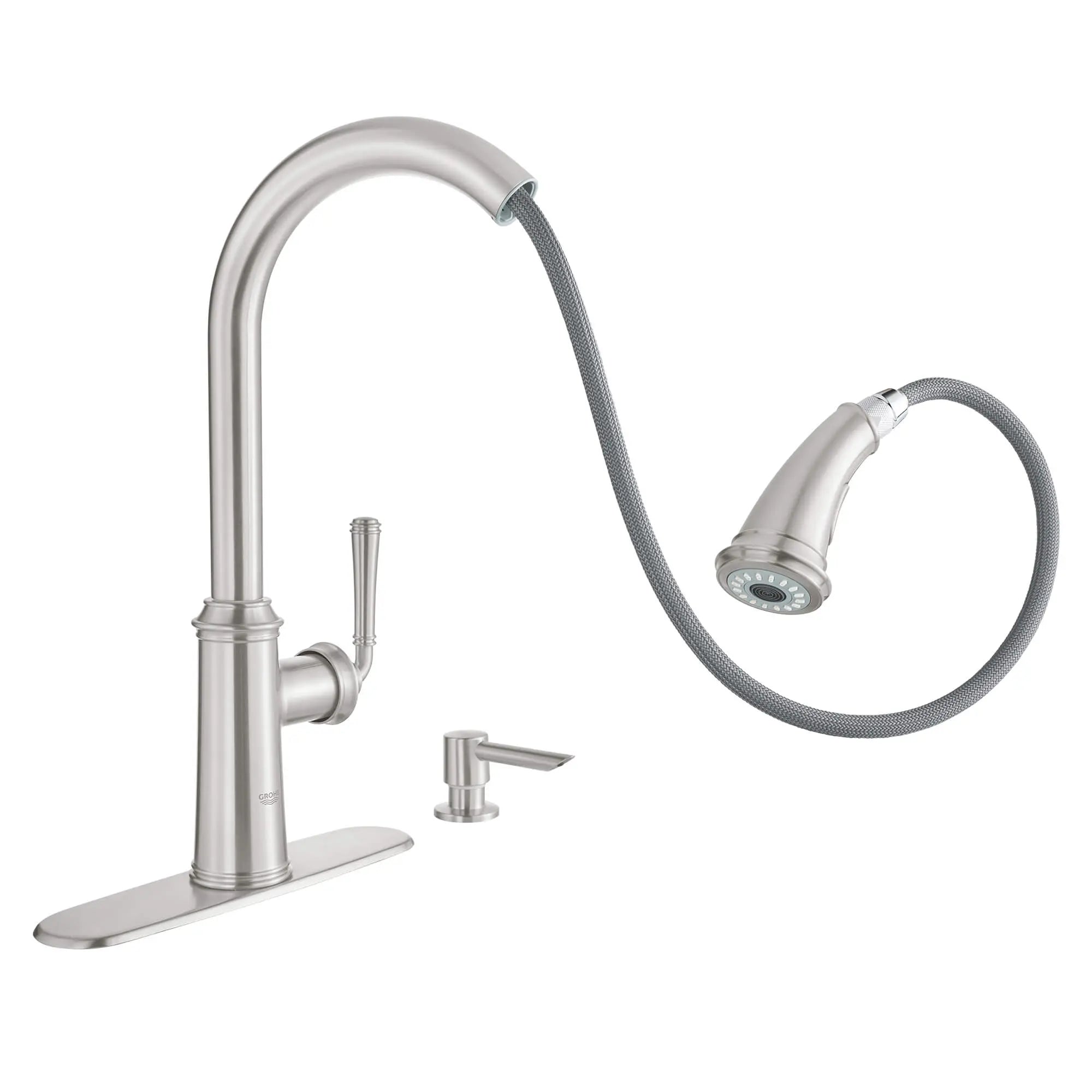 Single-Handle Pull Down Kitchen Faucet Dual Spray 1.75 GPM // SUPERSTEEL INFINITYFINISH // 1511_30318dc0-single-handle-kitchen-faucet-enviro-3_0_CDNwebp.webp
