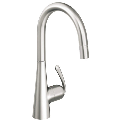 Single-Handle Pull Down Kitchen Faucet Dual Spray 1.75 GPM - Stainless Steel
