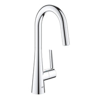 [32283003] GROHE Zedra Single-Handle Pull Down Dual Spray Prep Faucet 1.75 GPM (6.6 L/min) - GROHE StarLight Chrome