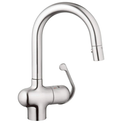 Single-Handle Pull Down Kitchen Faucet Dual Spray 1.75 GPM - Stainless Steel