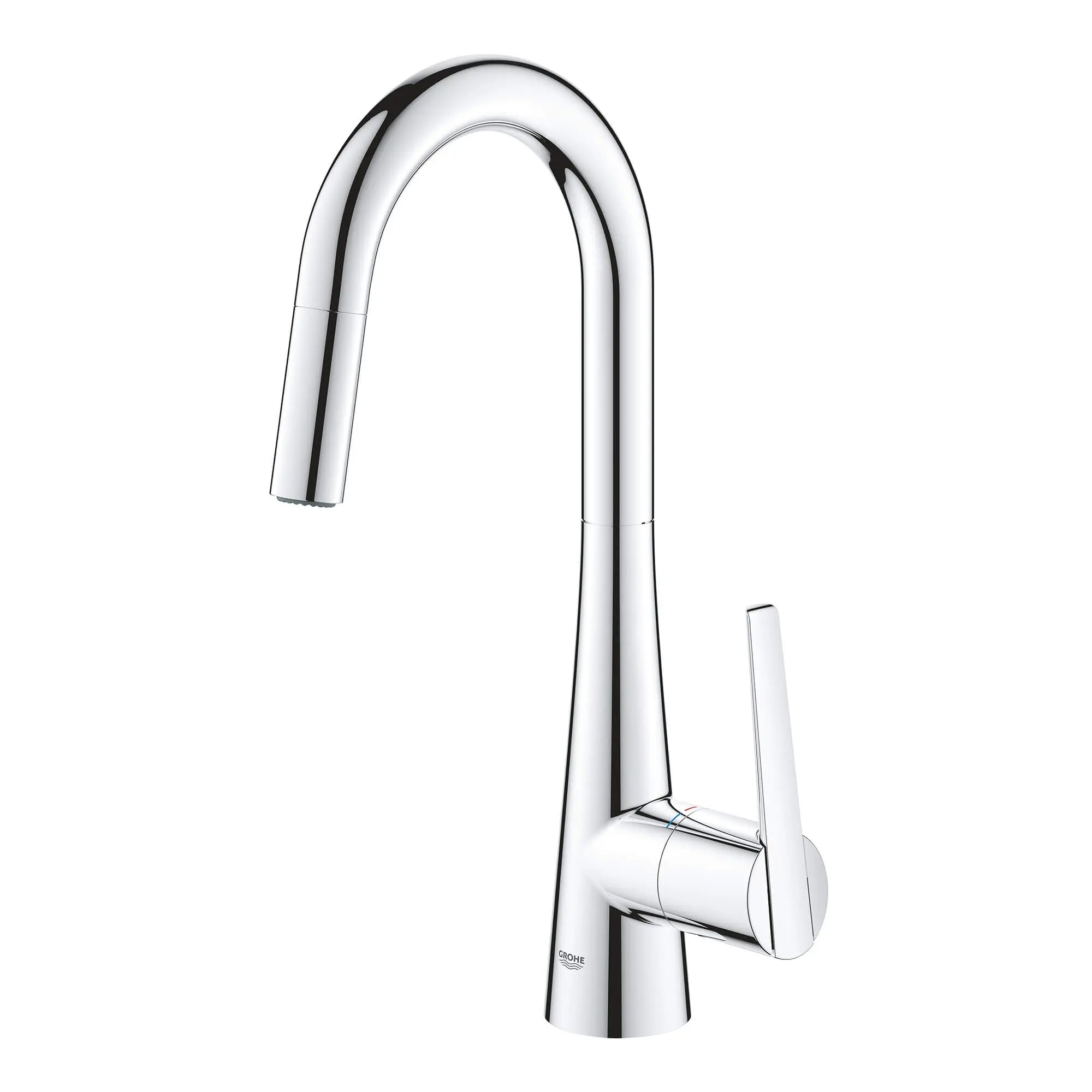 GROHE Zedra Single-Handle Pull Down Dual Spray Prep Faucet 1.75 GPM (6.6 L/min) // GROHE STARLIGHT CHROME // 15138_32283003-ladylux-single-handle-kitchen-faucet-starlight-chrome_0_CDNwebp.webp