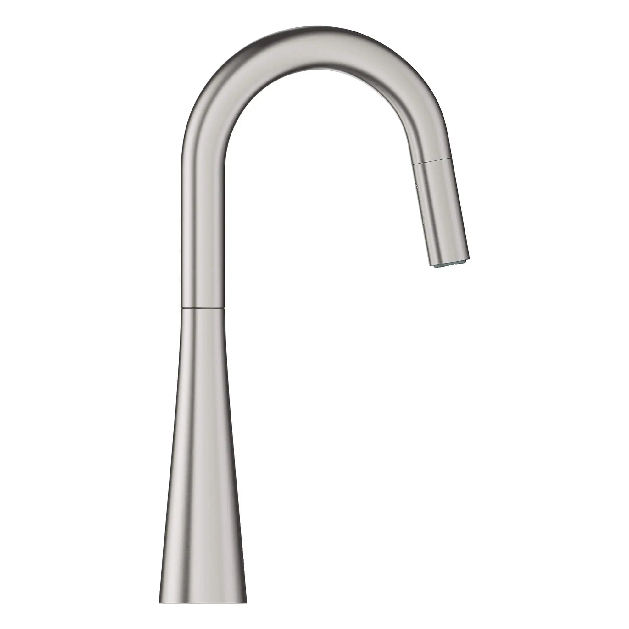 GROHE Zedra Single-Handle Pull Down Dual Spray Prep Faucet 1.75 GPM (6.6 L/min) // SUPERSTEEL INFINITYFINISH // 15141_32283dc3-ladylux-single-handle-kitchen-faucet-supersteel-infinityfinish-3_0_CDNwebp.webp