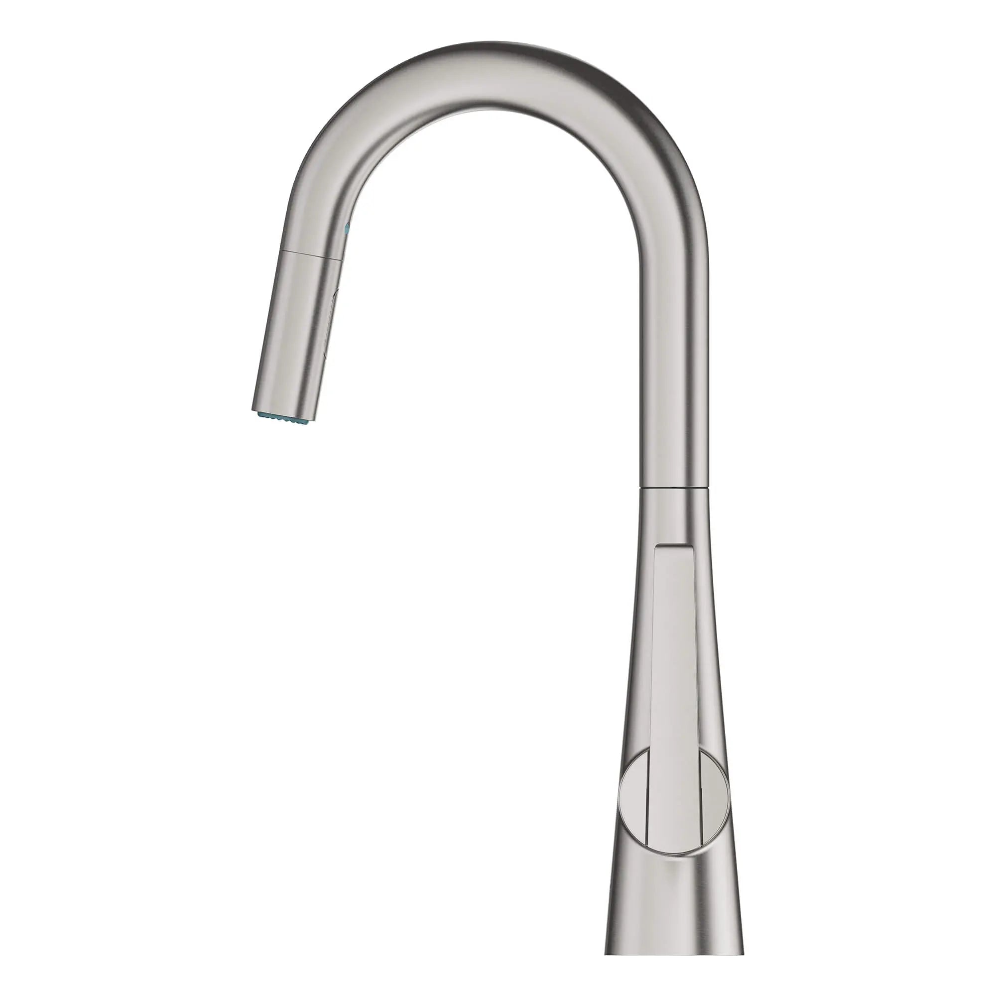 GROHE Zedra Single-Handle Pull Down Dual Spray Prep Faucet 1.75 GPM (6.6 L/min) // SUPERSTEEL INFINITYFINISH // 15142_32283dc3-ladylux-single-handle-kitchen-faucet-supersteel-infinityfinish-4_0_CDNwebp.webp