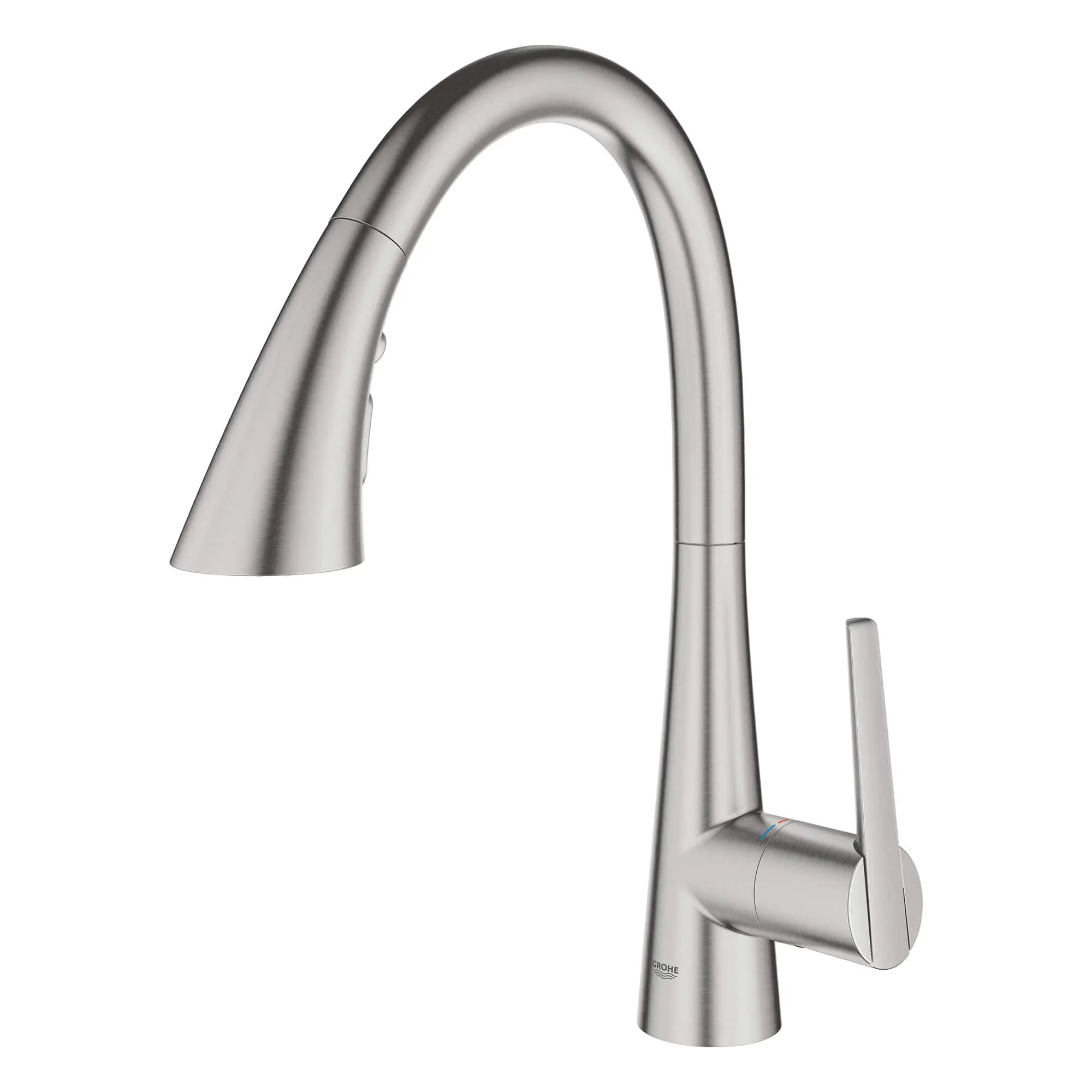 GROHE Zedra Single-Handle Pull Down Kitchen Faucet Triple Spray 1.75 GPM (6.6 L/min) // SUPERSTEEL INFINITYFINISH // 15160_32298dc3-ladylux3-single-handle-kitchen-faucet-supersteel-infinityfinish_0_CDNwebp.webp