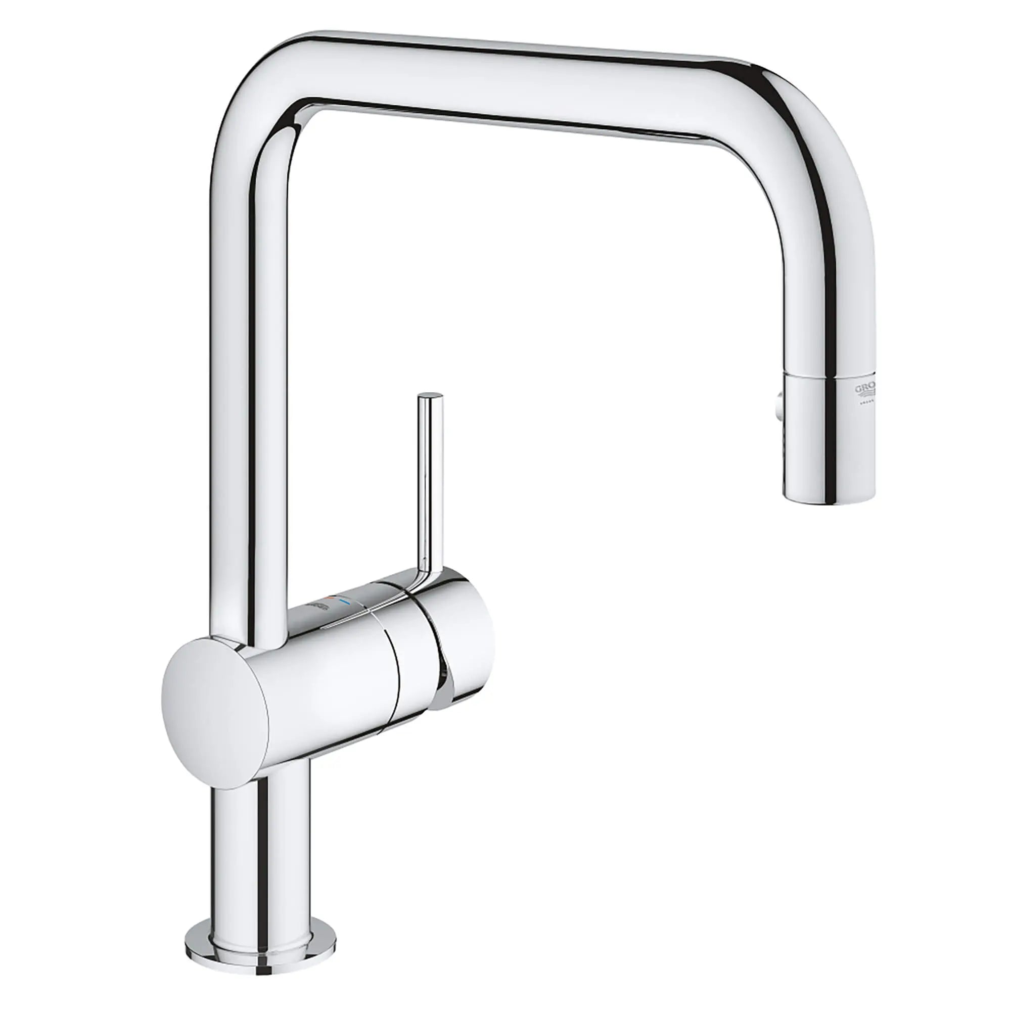 Single-Handle Pull Down Kitchen Faucet Dual Spray 1.75 GPM // GROHE STARLIGHT CHROME // 15169_32319000-Minta-Single-Handle_Kitchen_Faucet_0_CDNwebp.webp