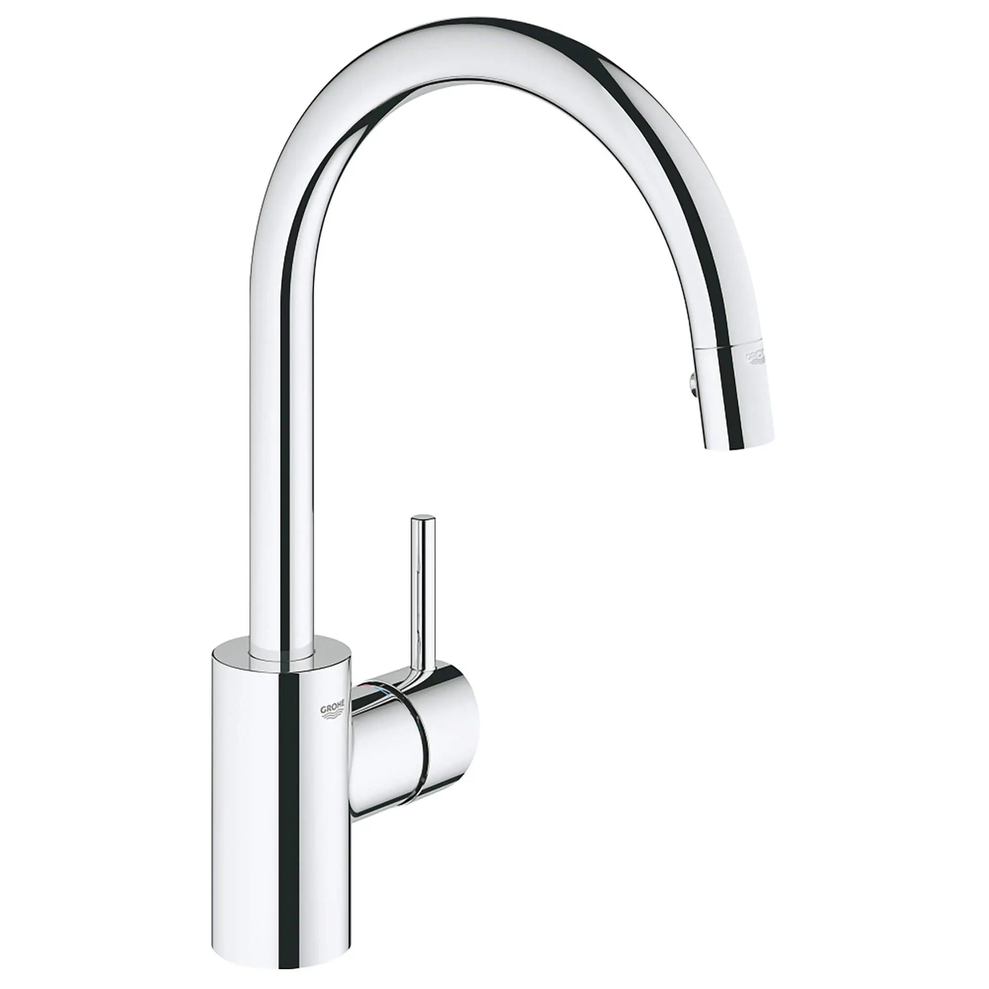 Single-Handle Pull Down Kitchen Faucet Dual Spray 1.75 GPM // GROHE STARLIGHT CHROME // 15212_32665001-Concetto-Single-Handle_Kitchen_Faucet_0_CDNwebp.webp