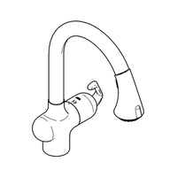 [33755SDE] Single-Handle Pull Down Kitchen Faucet Dual Spray 1.75 GPM - Stainless Steel