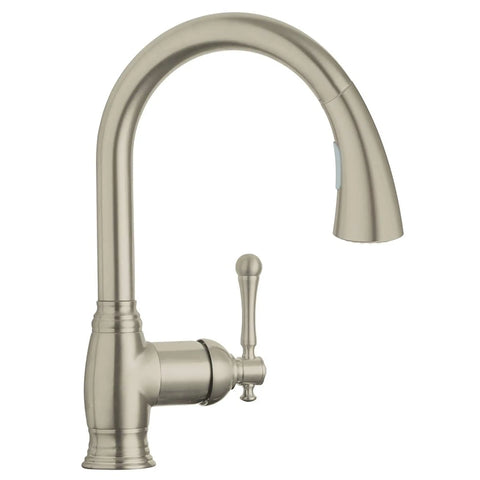 Single-Handle Pull Down Kitchen Faucet Dual Spray 1.75 GPM - Brushed Nickel InfinityFinish