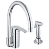 [33980001] Single-Handle Kitchen Faucet 1.75 GPM with Swivel Spout and Side Spray - GROHE StarLight Chrome
