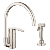 [33980EN1] Single-Handle Kitchen Faucet 1.75 GPM with Swivel Spout and Side Spray - GROHE StarLight Chrome