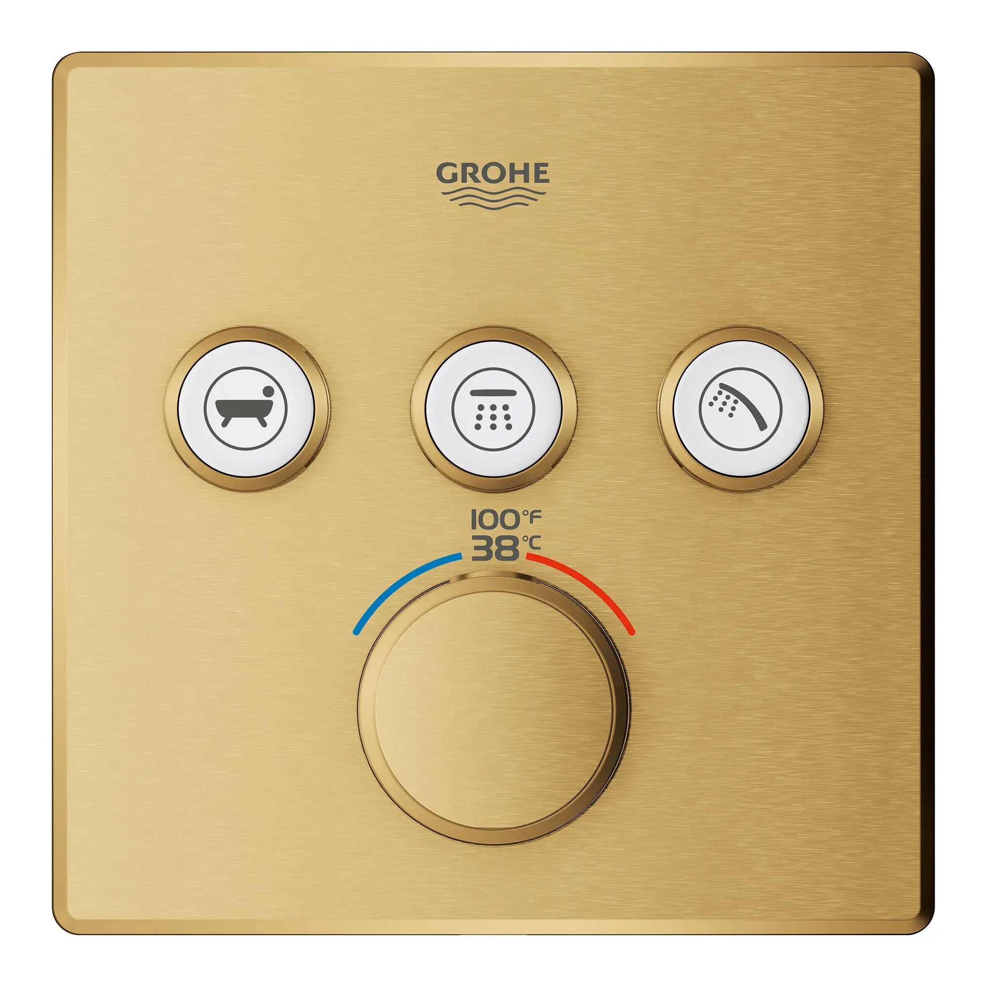 Triple Function Thermostatic Valve Trim // BRUSHED COOL SUNRISE // 153517_29142GN0_1_0_CDNwebp.webp