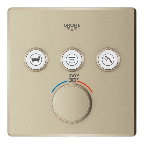 Triple Function Thermostatic Valve Trim - Brushed Nickel InfinityFinish