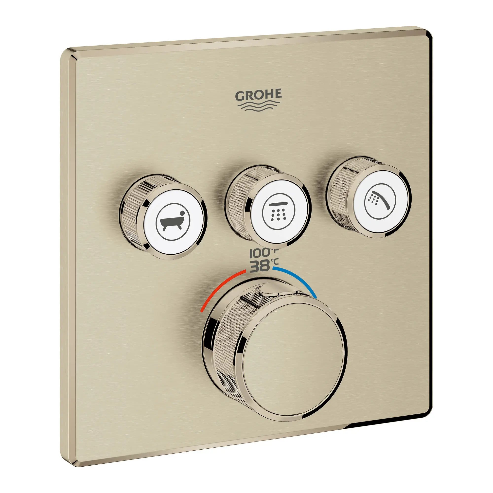 Triple Function Thermostatic Valve Trim // BRUSHED NICKEL INFINITYFINISH // 153553_29142EN0_0_CDNwebp.webp