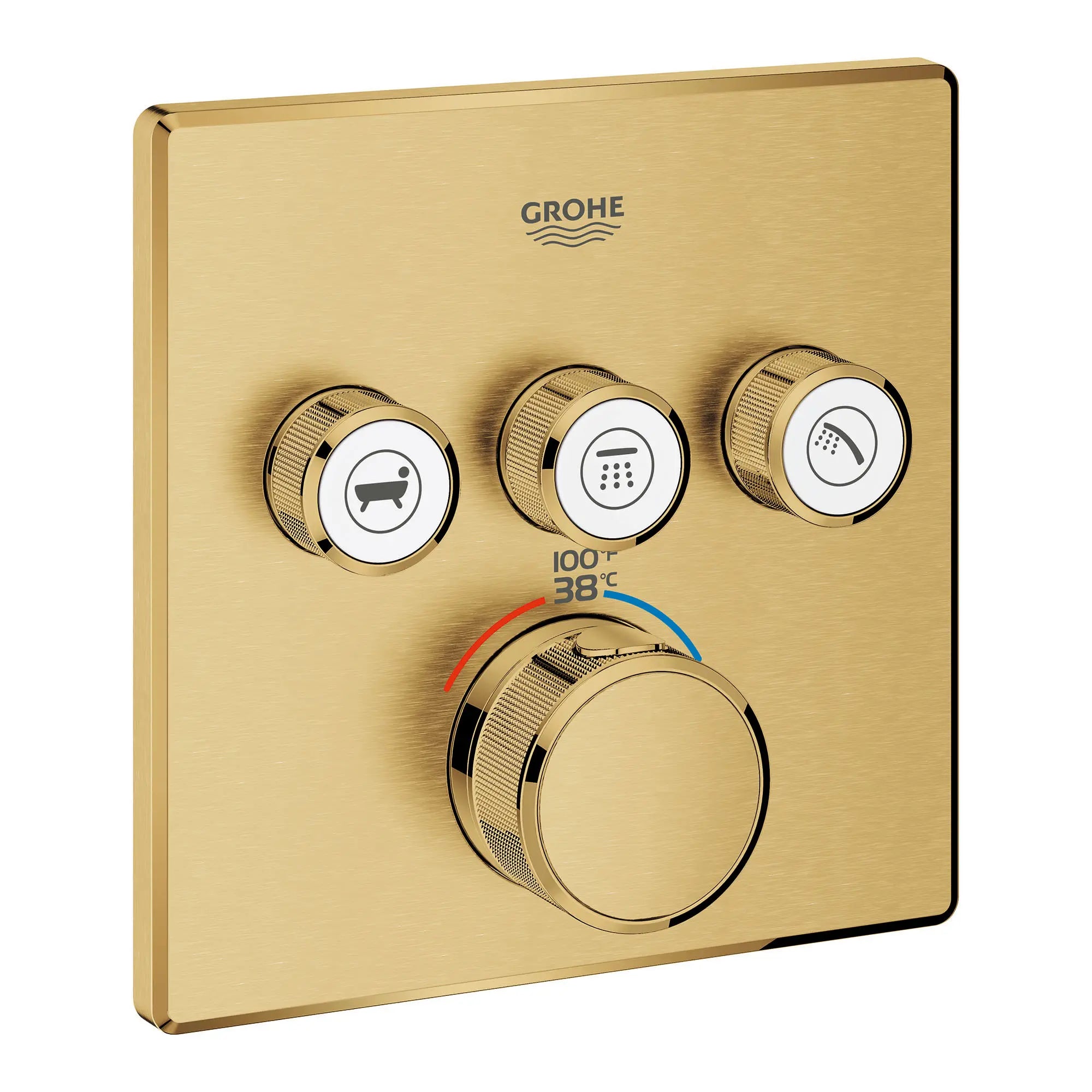 Triple Function Thermostatic Valve Trim // BRUSHED COOL SUNRISE // 153712_29142GN0_0_CDNwebp.webp
