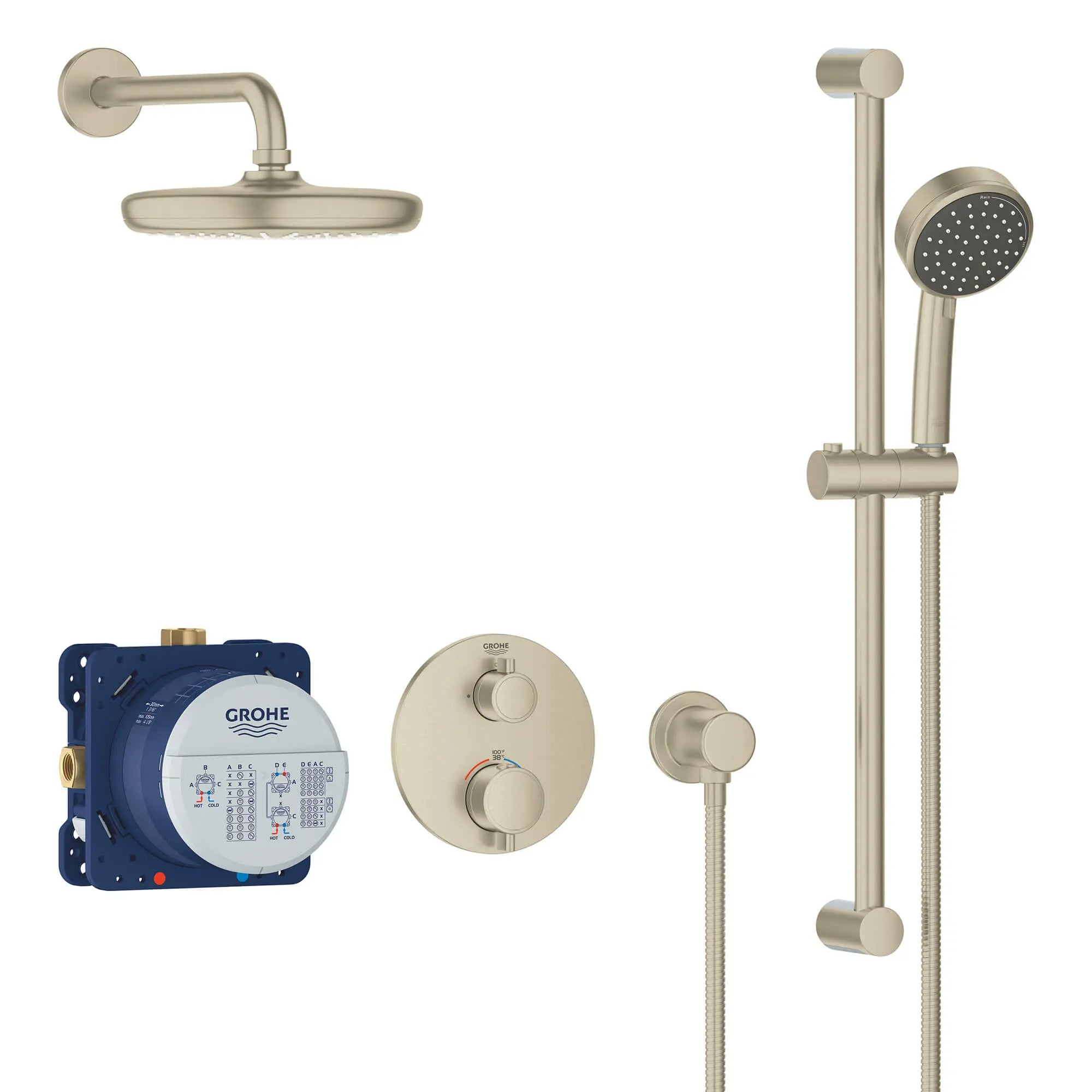2-Handle Dual Function Thermostatic Shower Bundle // BRUSHED NICKEL INFINITYFINISH // 15387_34745en0-grohtherm-cube-shower-set-with-tempesta-210-brushed-nickel-infinityfinish-2_0_CDNwebp.webp