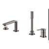 [19577A01] 4-Hole Single-Handle Deck Mount Roman Tub Faucet with 1.75 GPM (6.6 L/min) Hand Shower - GROHE StarLight Chrome
