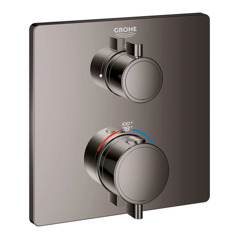 Dual Function 2-Handle Thermostatic Valve Trim - Hard Graphite