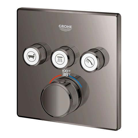 Triple Function Thermostatic Valve Trim - Hard Graphite