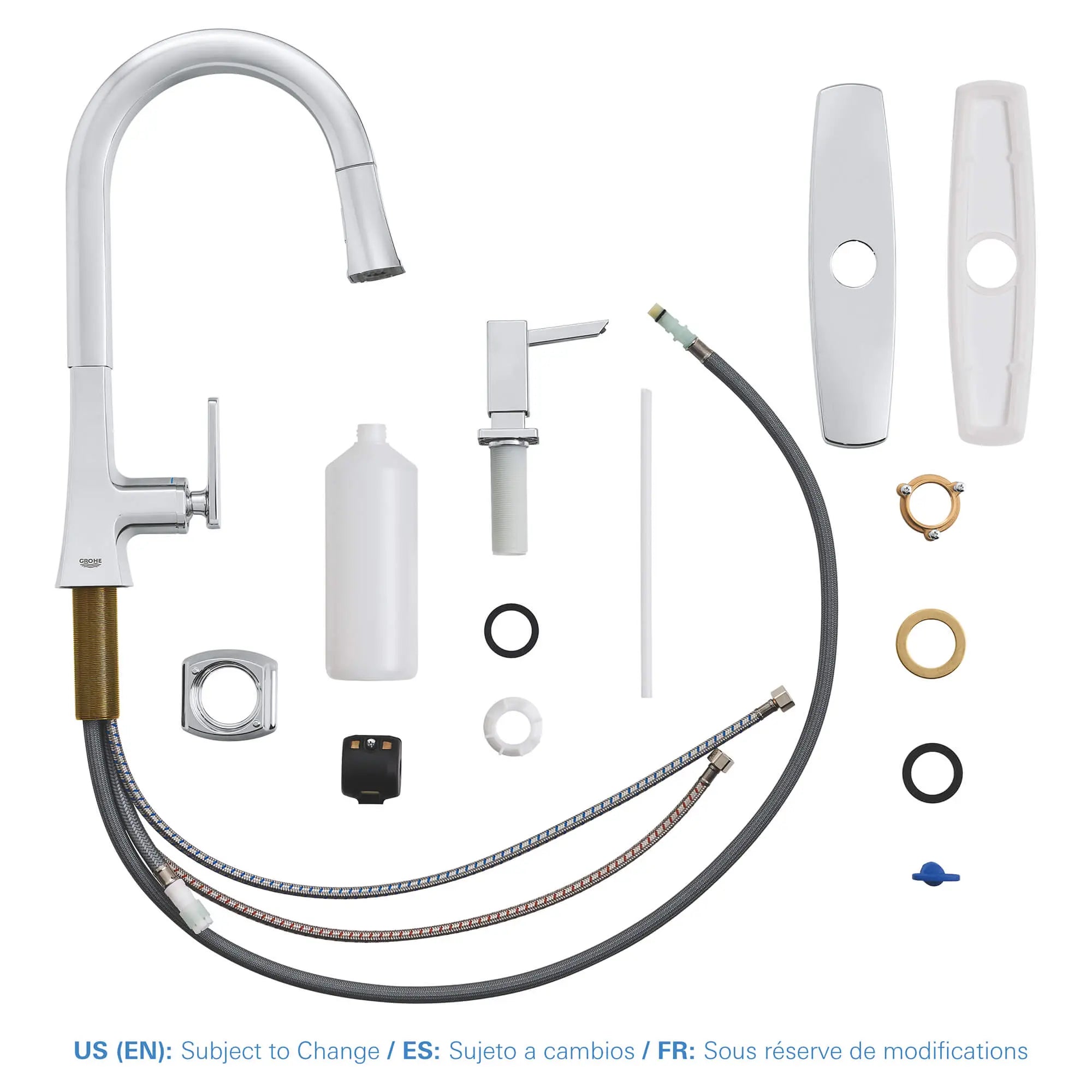 Single-Handle Pull Down Kitchen Faucet Dual Spray 1.75 GPM // GROHE STARLIGHT CHROME // 1540_30365000-single-handle-pull-down-kitchen-faucet-enviro-8_0_CDNwebp.webp