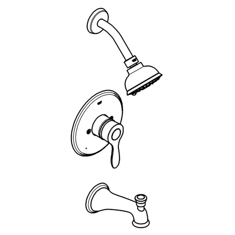 Parkfield Pressure Balance Valve Bathtub/Shower Combo Faucet - Polished Chrome