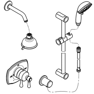[35053EN1] Dual Function Pressure Balance Valve Shower Set - GROHE StarLight Chrome