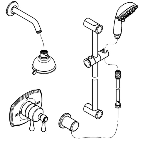 Dual Function Pressure Balance Valve Shower Set - Brushed Nickel InfinityFinish