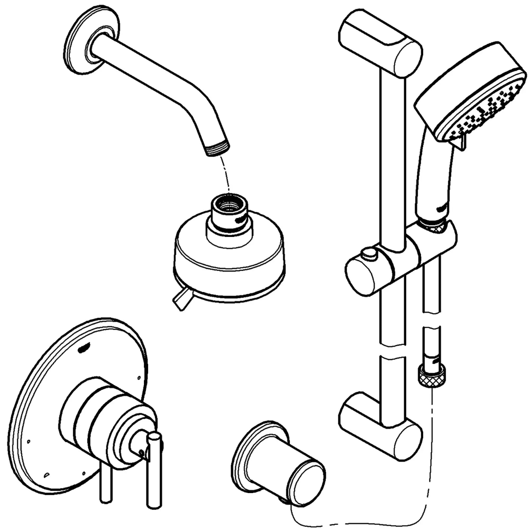 Pressure Balance Valve Trim // BRUSHED NICKEL INFINITYFINISH // 15470_35055EN1-GrohFlex_Shower_Set-Pressure_Balance_Valve_0_CDNwebp.webp