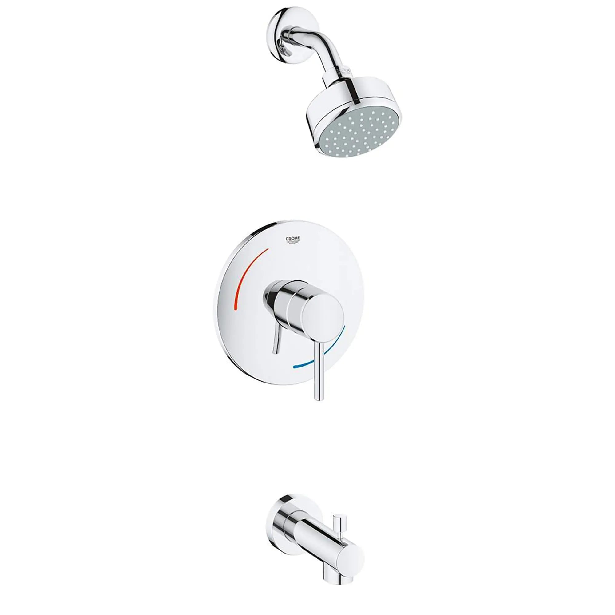 Pressure Balance Valve Tub/Shower Combo // GROHE STARLIGHT CHROME // 15489_35073001-Concetto-Bathtub_Shower_Combo_Faucet_0_CDNwebp.webp