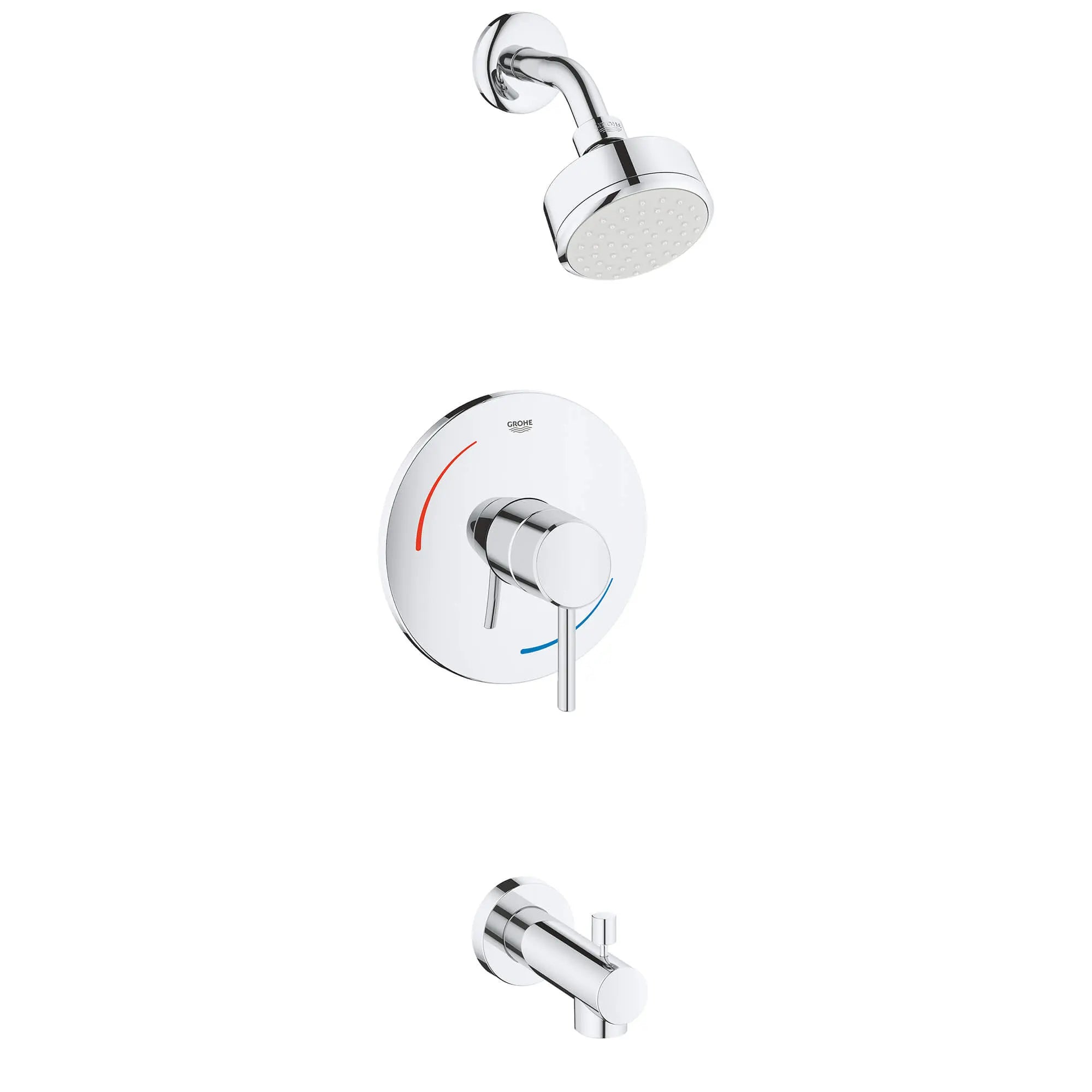 Pressure Balance Valve Tub/Shower Combo // GROHE STARLIGHT CHROME // 15491_3507310a-concetto-bathtubshower-combo-faucet-starlight-chrome_0_CDNwebp.webp