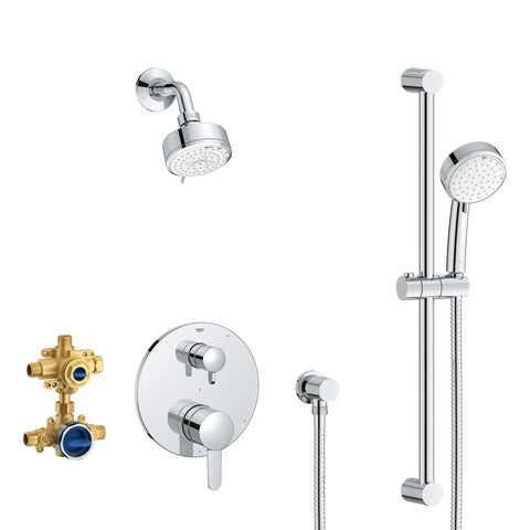 Cosmopolitan 2-Handle Pressure Balance Rainshower Bundle - GROHE StarLight Chrome