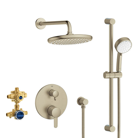 Cosmopolitan 2-Handle Pressure Balance Rainshower Bundle - Brushed Nickel InfinityFinish