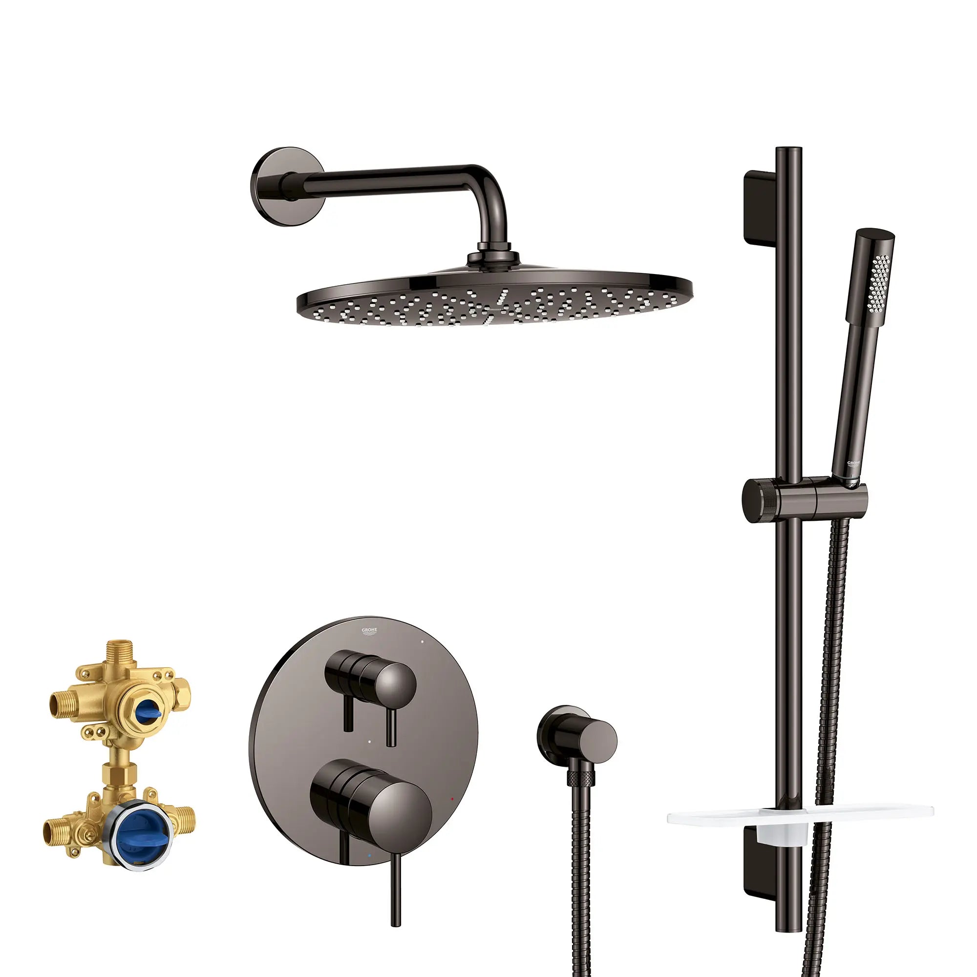 Timeless 2-Handle Pressure Balance Rainshower Bundle // HARD GRAPHITE // 155404_29430A00_0_CDNwebp.webp