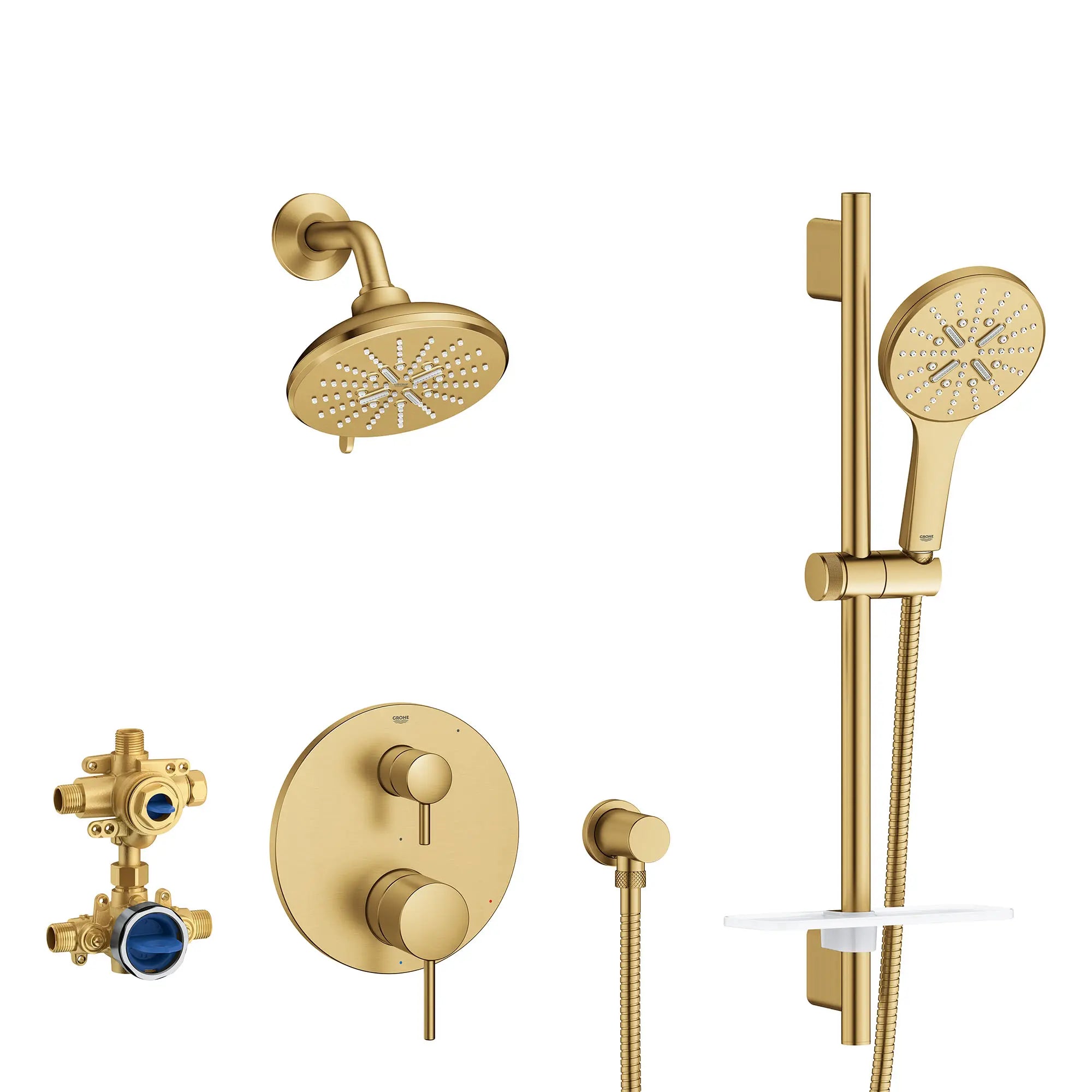 Timeless 2-Handle Pressure Balance Shower Bundle // BRUSHED COOL SUNRISE // 155411_29431GN0_0_CDNwebp.webp