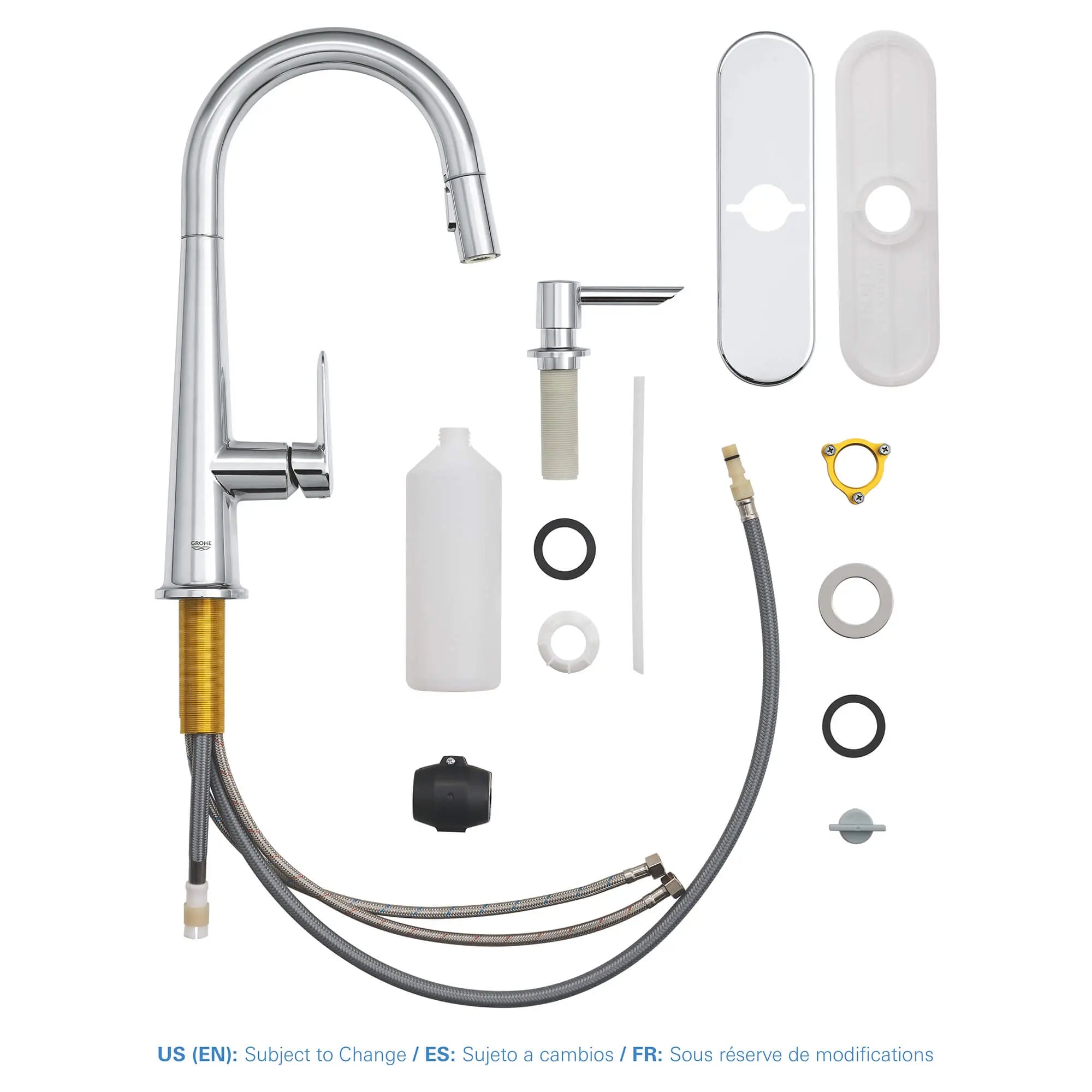 Veletto Single-handle Pull-down Kitchen Faucet // GROHE STARLIGHT CHROME // 1557_30366000-single-handle-pull-down-kitchen-faucet-enviro-8_0_CDNwebp.webp