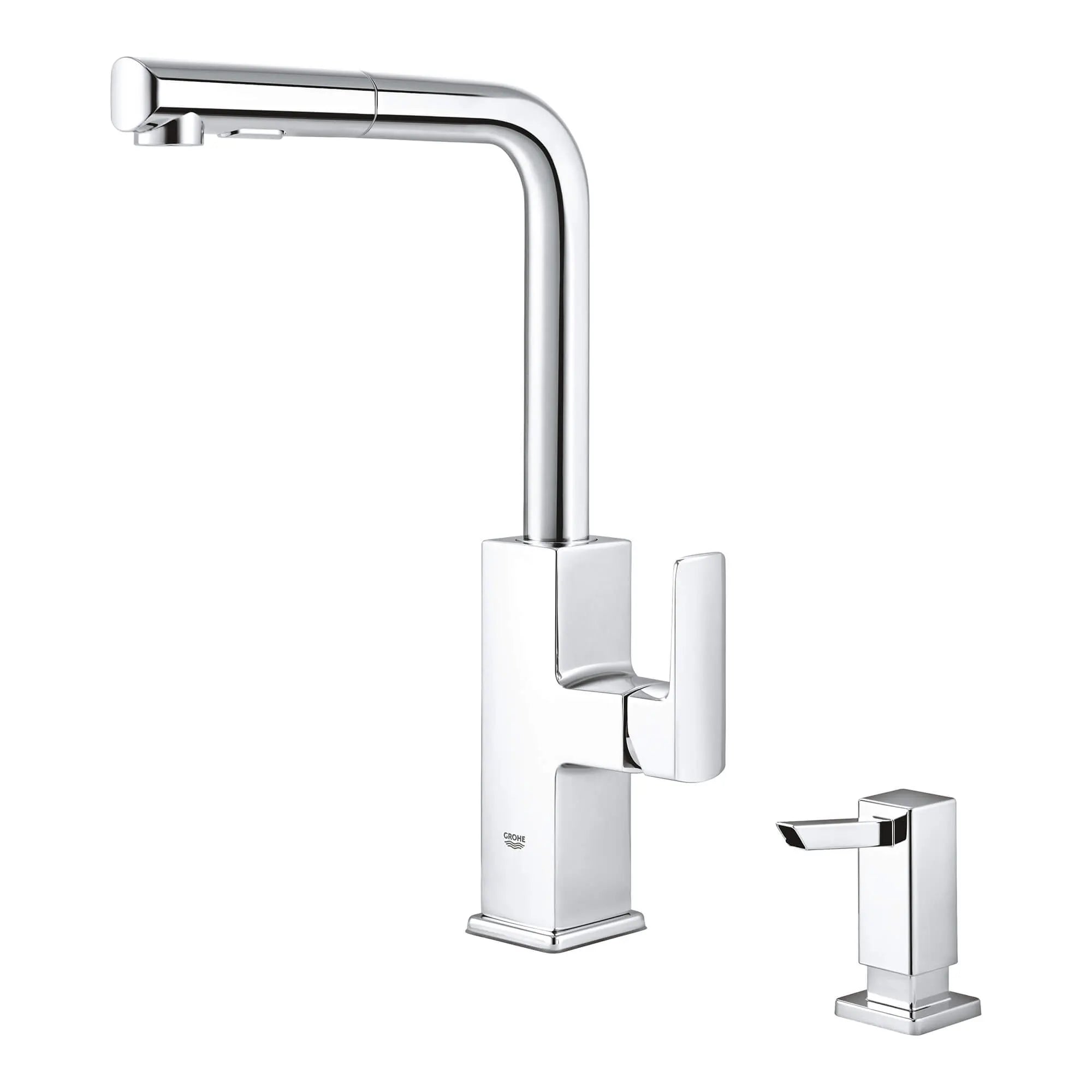 Tallinn Pull-Out Faucet // GROHE STARLIGHT CHROME // 1568_30367000-single-handle-pull-out-kitchen-faucet-enviro-5_0_CDNwebp.webp